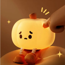 Enchanting Halloween Pumpkin Night Light - Cute Soft Silicone Lamp with Touch Dimming & Rechargeable Features for Kids' Rooms and Festive Decor