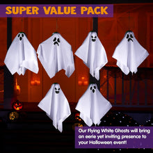6 Pack Hanging Ghosts Halloween Decorations Outdoor,19.6" Cute Flying Ghosts Halloween Party Decorations Hanging Halloween Decorations Yard Decorations