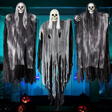3 Pack Halloween Hanging Ghosts,Scary Skeleton Ghosts Grim Reapers Decorations for Halloween Indoor Outdoor Yard Home Decorations