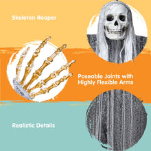 3 Pack Halloween Hanging Ghosts,Scary Skeleton Ghosts Grim Reapers Decorations for Halloween Indoor Outdoor Yard Home Decorations