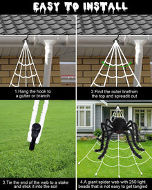 Brighter Spider Webs Halloween Decorations Lights,Halloween Decor