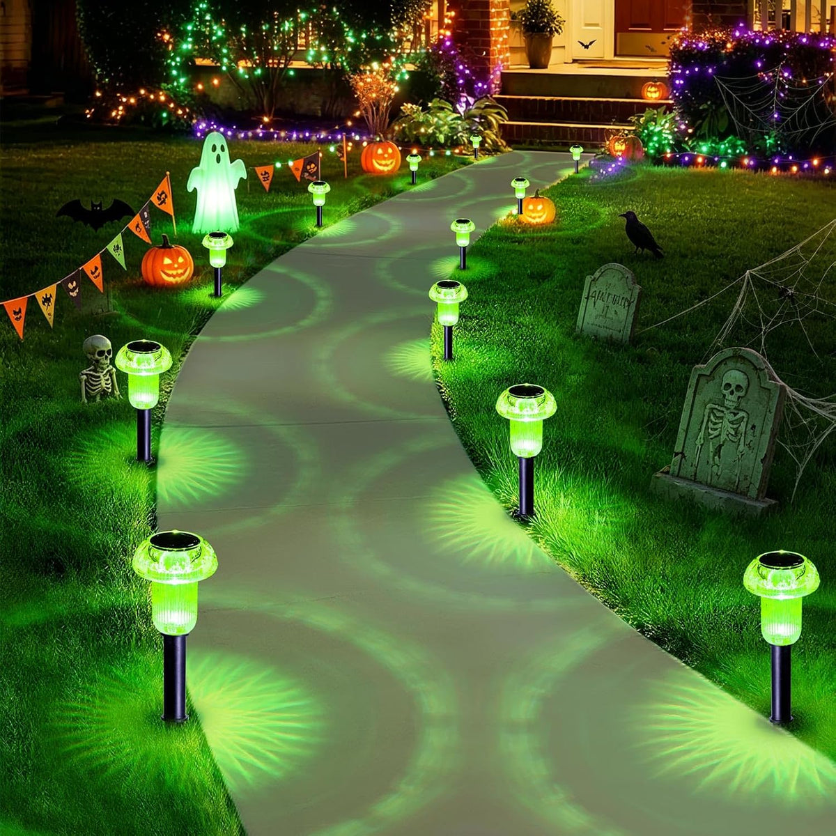 Solar Halloween Lights Outdoor Waterproof 8 Pack Halloween Decor