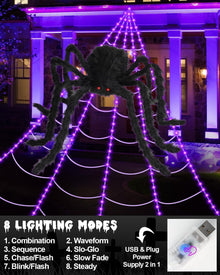 Brighter Spider Webs Halloween Decorations Lights,Halloween Decor