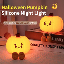 Enchanting Halloween Pumpkin Night Light - Cute Soft Silicone Lamp with Touch Dimming & Rechargeable Features for Kids' Rooms and Festive Decor