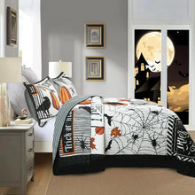 3 Pcs Halloween Pumpkin Quilt Bedspread Set (Halloween, King)