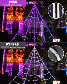 Brighter Spider Webs Halloween Decorations Lights,Halloween Decor