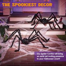 2 Pack 5 FT Giant Spider Halloween Decorations,Scary Spider Halloween Decorations Outdoor Party Decorations Props Halloween Yard Decorations,Black