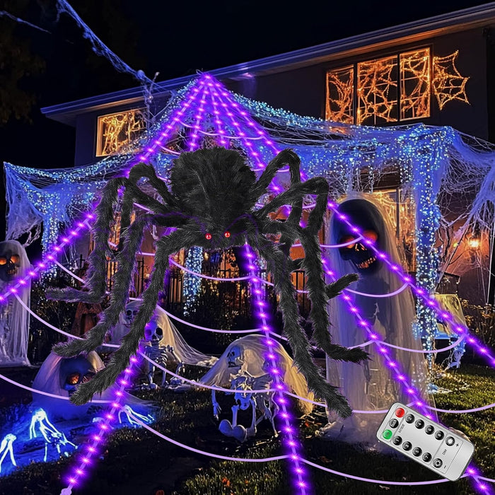 Brighter Spider Webs Halloween Decorations Lights,Halloween Decor