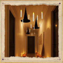 Floating Candle with Wand Remote, 12 Pcs Magical Candlesticks Witch Decors, Warm Yellow Flameless Taper Candles Battery Operated, LED Window Candle for Halloween Party Decor
