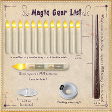 Floating Candle with Wand Remote, 12 Pcs Magical Candlesticks Witch Decors, Warm Yellow Flameless Taper Candles Battery Operated, LED Window Candle for Halloween Party Decor