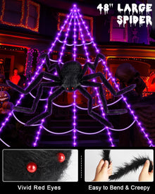 Brighter Spider Webs Halloween Decorations Lights,Halloween Decor