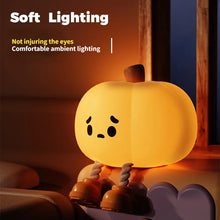 Enchanting Halloween Pumpkin Night Light - Cute Soft Silicone Lamp with Touch Dimming & Rechargeable Features for Kids' Rooms and Festive Decor